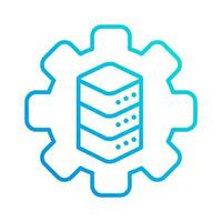 database system automation gradient outline icon vector illustration