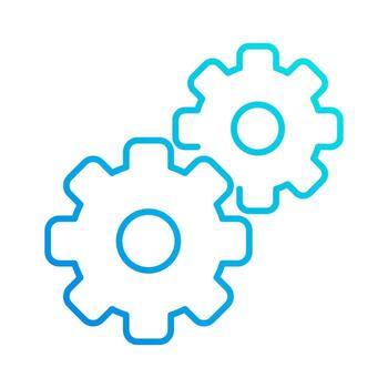 gear setting system automation gradient outline icon vector illustration