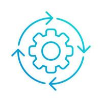 gear reload system automation gradient outline icon vector illustration