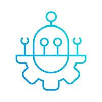 robot system automation gradient outline icon vector illustration