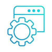 web page system automation gradient outline icon vector illustration