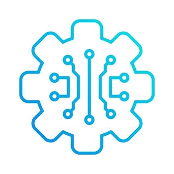 gear circuit system automation gradient outline icon vector illustration