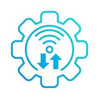 internet connection automation gradient outline icon vector illustration