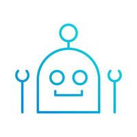 bot system automation gradient outline icon vector illustration