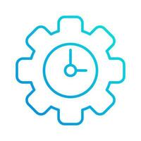 setting clock time automation gradient outline icon vector illustration