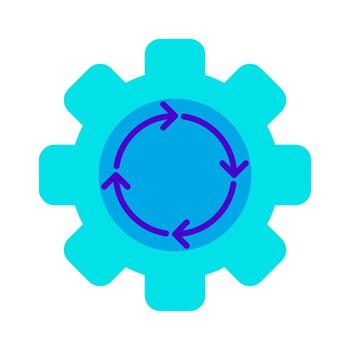 engranaje recargar proceso sistema automatización icono vector ilustración