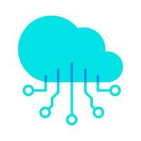 cloud circuit system automation icon vector illustration