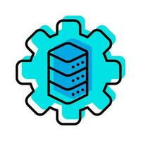 database machine industry outline icon vector illustration