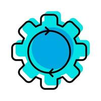 gear machine and circle industry outline icon vector illustration