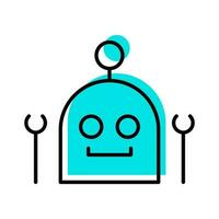 artificial bot helper system outline icon vector illustration