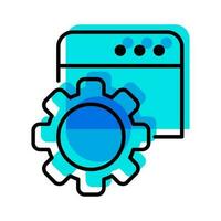 gear machine system industry outline icon vector illustration