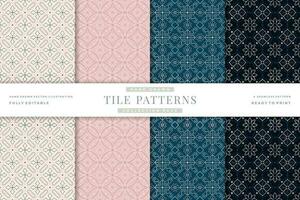 tiles seamless patterns collection vector