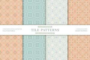 tile seamless patterns collection vector