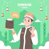 islámico zakat Fitrah ilustración antecedentes vector