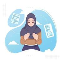 start something with bismillah islamic illustration vector