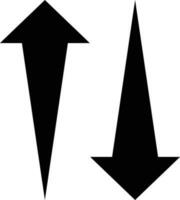 bursting arrows up and down icon vector .  two way black direction symbol