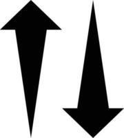 bursting arrows up and down icon vector .  two way black direction symbol