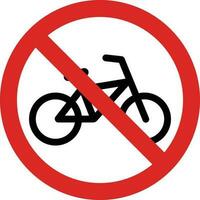 No bicicleta icono . rojo bicicleta prohibido vector firmar . no permitido bicicleta firmar