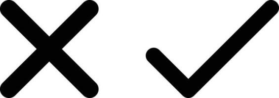 Tick and cross mark vector . Check mark icon set . Right and wrong icons