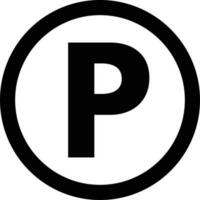 parking icon circle vector isolated on white background