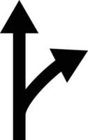 Two way crossroad right arrow icon . Crossroad right sign vector
