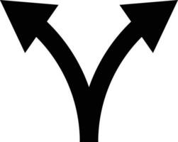 dos flechas icono símbolo vector aislado en blanco antecedentes . dos camino la carretera icono . derivación flecha firmar