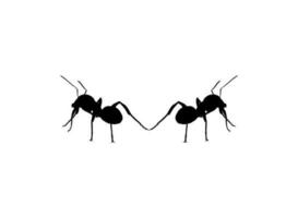 Pair of the Ant Silhouette for Art Illustration, Logo, Pictogram, Website, or Graphic Design Element. Vector Illustration