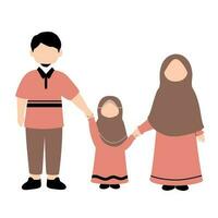 Muslim family illustration vector