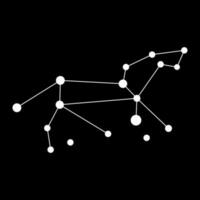 Leo constellation map. Vector illustration.