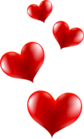 cuore forme nel rosso colori. carino e romantico decorazione per amore design concetto png