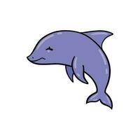 Vector illustration of a cute happy dolphin for design element