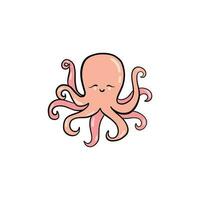 linda pulpo dibujos animados vector ilustración para diseño elemento