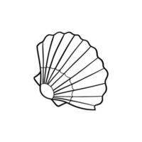 Shell vector icon. Simple flat symbol on white background, hand drawn