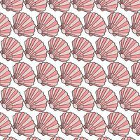 Vector abstract seamless pattern on the theme of the sea, travel, adventure and discovery. Vintage repeating background with hand drawn seashell sketches.
