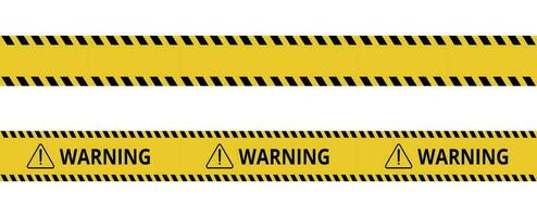 Construction border. Warning caution sign. Black and yellow line. Seamless barrier. Included brushes vector