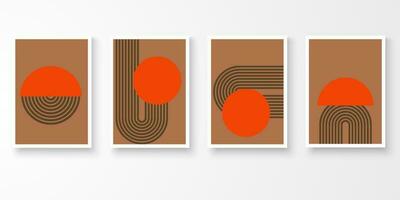 Set of contemporary aesthetic geometric wall art. Modern poster abstract decoration art. Graphic vector illustration