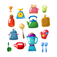 Cute Kitchen Tools and Appliances Icons Collection png