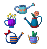 Cute Watering Cans Icons Collection png