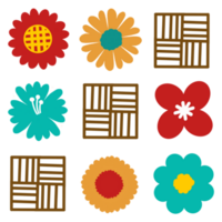 Cute Flowers And Wooden Box Tic Tac Toe Icons png