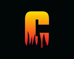 C letter flame logo design fire Illustration vector