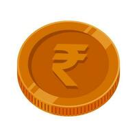 Rupee India Coin Bronze Money Rupee Copper Currency Symbol vector