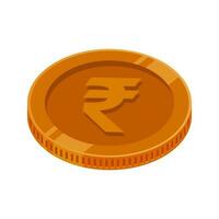 rupia India moneda bronce dinero rupia cobre moneda símbolo vector