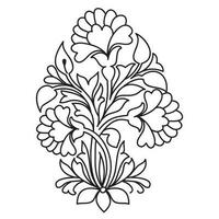 Set of different flower line on white background. Flowers drawing with line-art on white backgrounds. vector