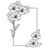 conjunto de diferente flor línea en blanco antecedentes. flores dibujo con arte lineal en blanco antecedentes. vector