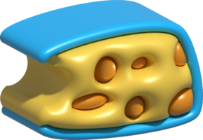 3d rendering Piece of cheese, cheese icon, cheese realistic food png