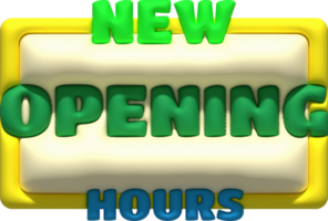 business new opening hours icon store e-commerce illustration 3d png