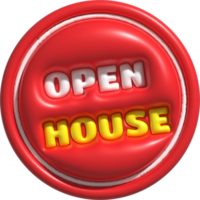 bedrijf Open huis icoon e-commerce illustratie 3d png