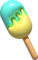 3d illustration. Ice cream stick. Multi colors. png