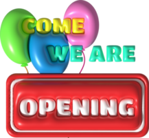 business come we are opening hours icon e-commerce illustration 3d png