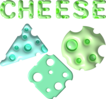 Piece of cheese, cheese icon, cheese realistic food, 3d rendering png